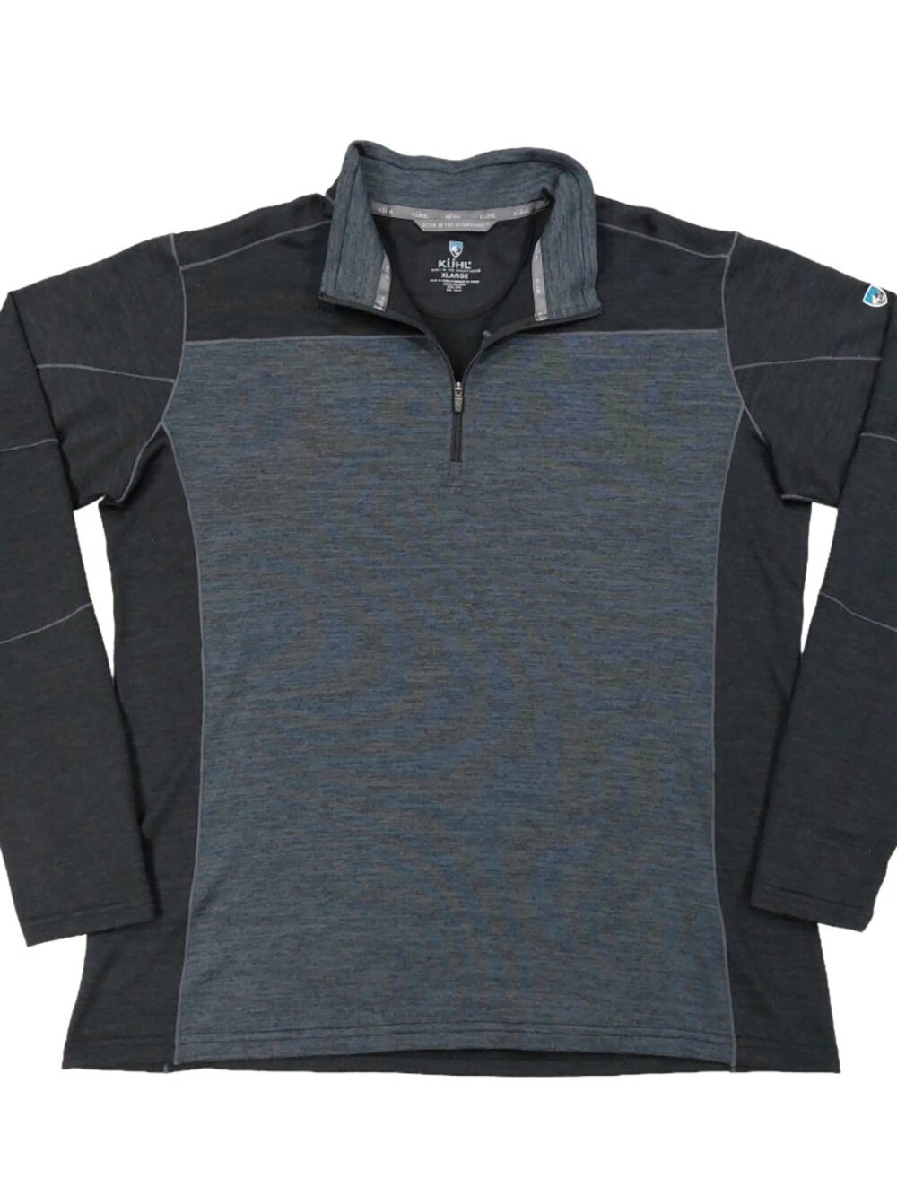 Kuhl Ryzer 1/4 Zip Sweater Base Layer Mens XL, Grey Mockneck, Breathable Wicking